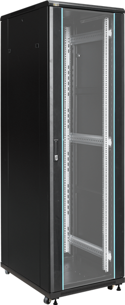 42U Laitekaappi 19" 600x800x2055 koottava lasiovella