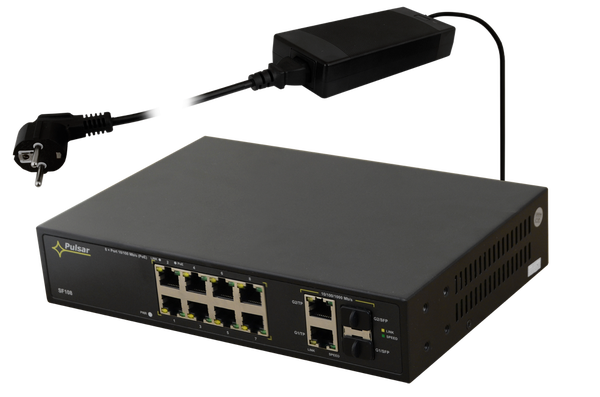 Kytkin 10+2 -porttia 8 Poe IP-kameralle