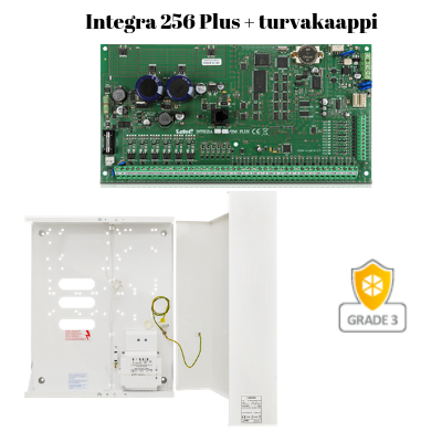 INTEGRA 256 Plus G3 keskus, metallinen turvakaappi, poweri