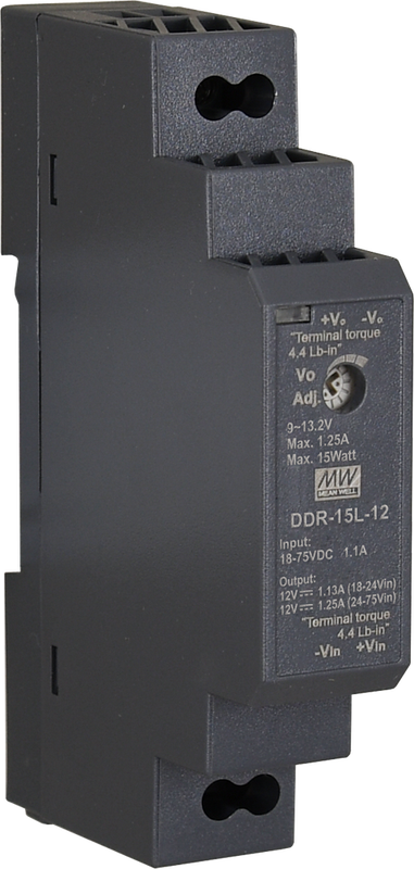 Konvertteri DIN-kiskoon 12V/15W/1,25A